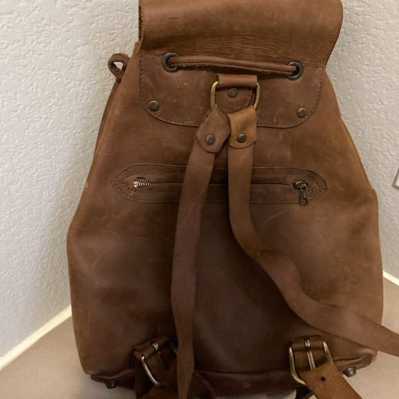 Rare Marlboro Classics Leather Backpack with front pocket and back zipper main image 5